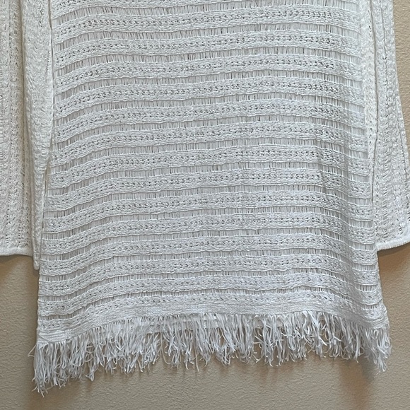 Chico’s Scoop Neck Fringe Hem Sweater - Picture 4 of 8